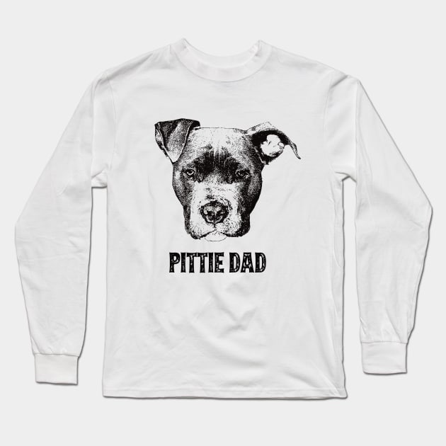 Pittie Dad American Pit Bull Terrier Long Sleeve T-Shirt by DoggyStyles